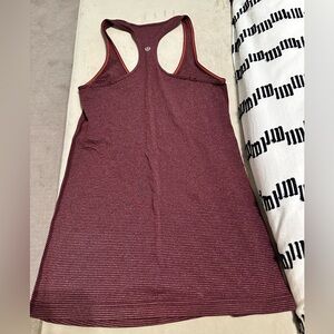 Lululemon Cross Racerback Maroon striped Tank